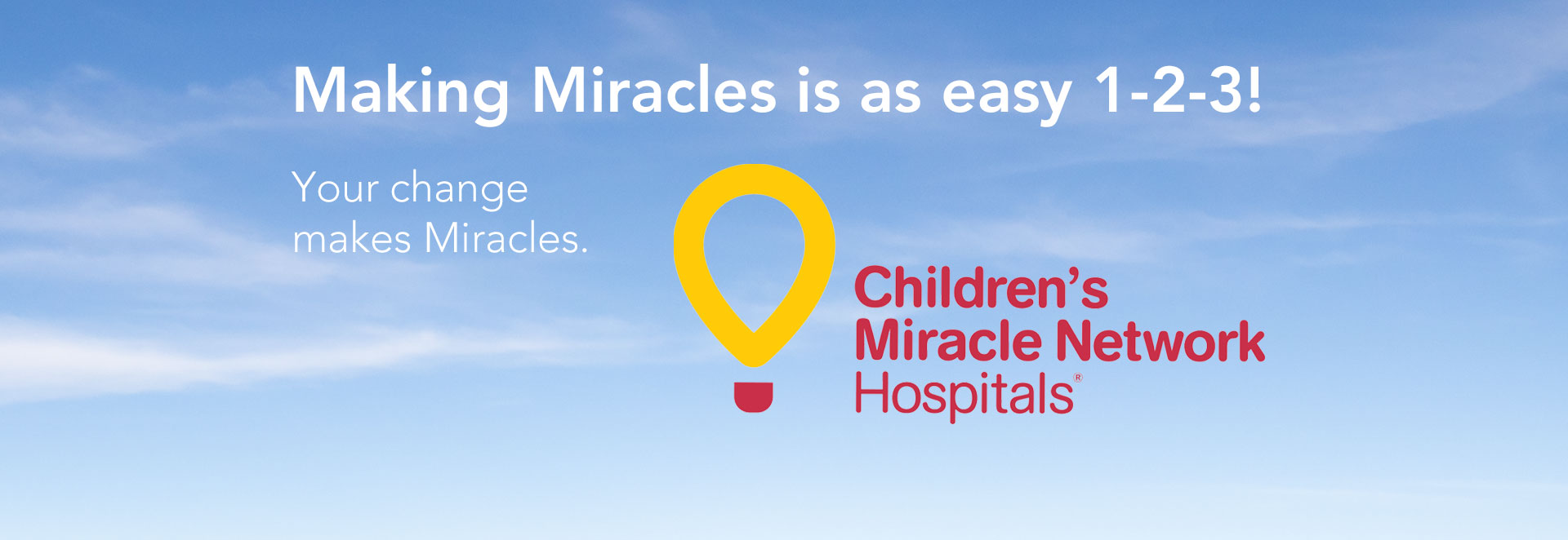 Children's Miracle Network Logo on a Blue Sky Background