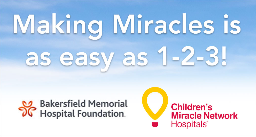 Children's Miracle Network logo with Bakersfield Foundation logo with text
