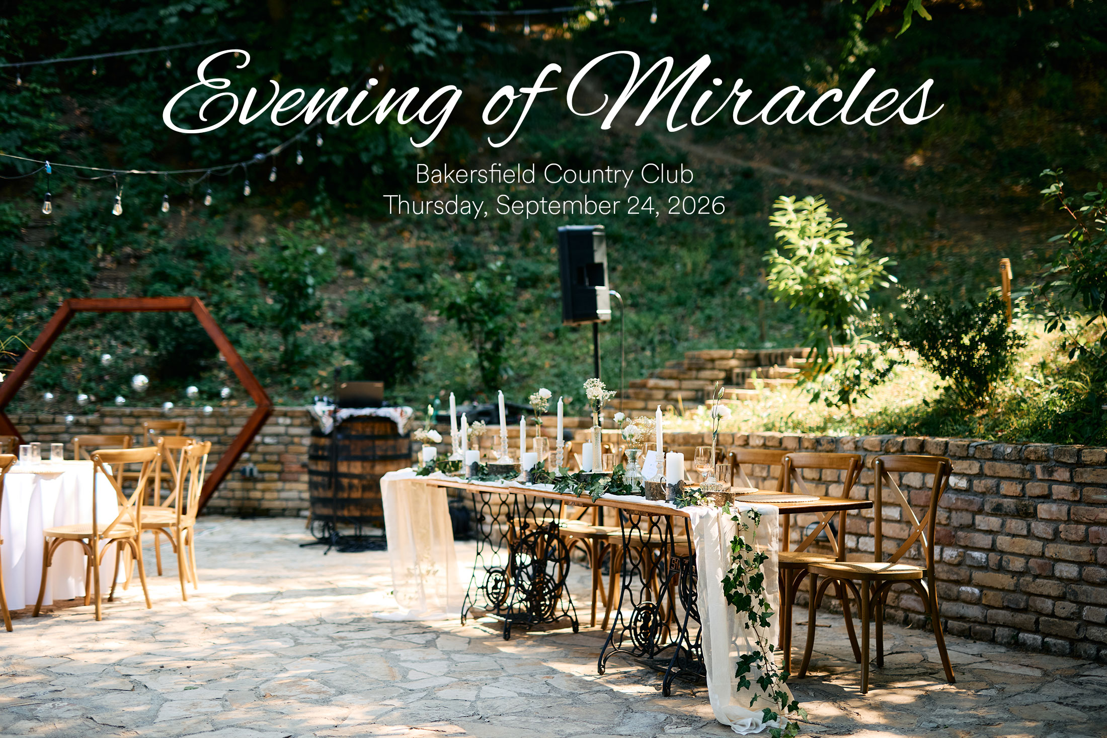 Outdoor rustic setting with table and chairs