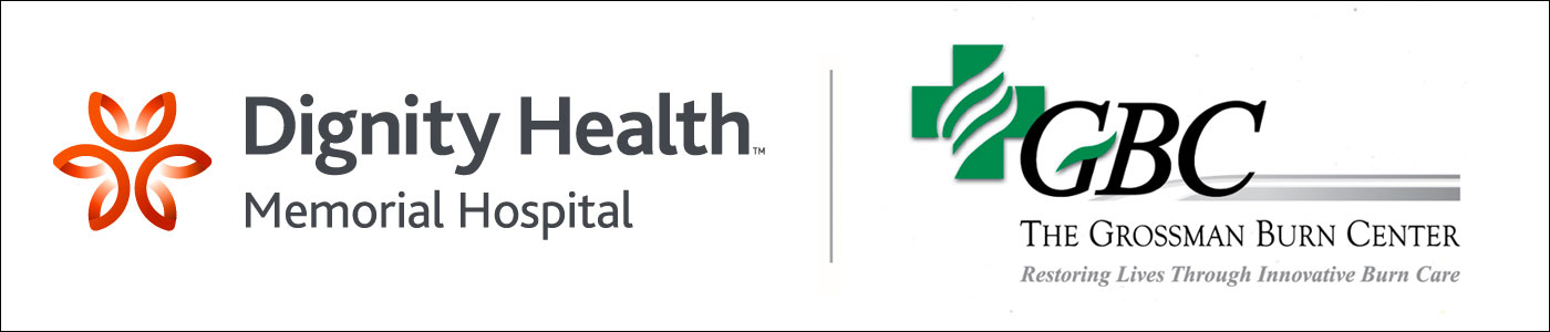 Logo combination of Dignity Health Memorial Hospital and The Grossman Burn Center